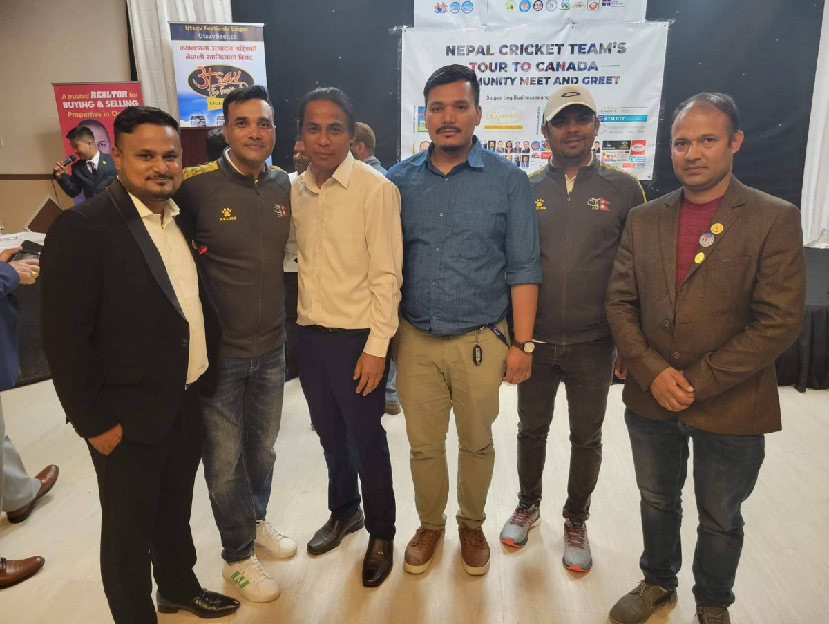 क्यानडामा नेपलीज क्यानडियन क्रिकेट क्लवले गर्यो राष्ट्रिय क्रिकेट टोलीसँग भेटघाट