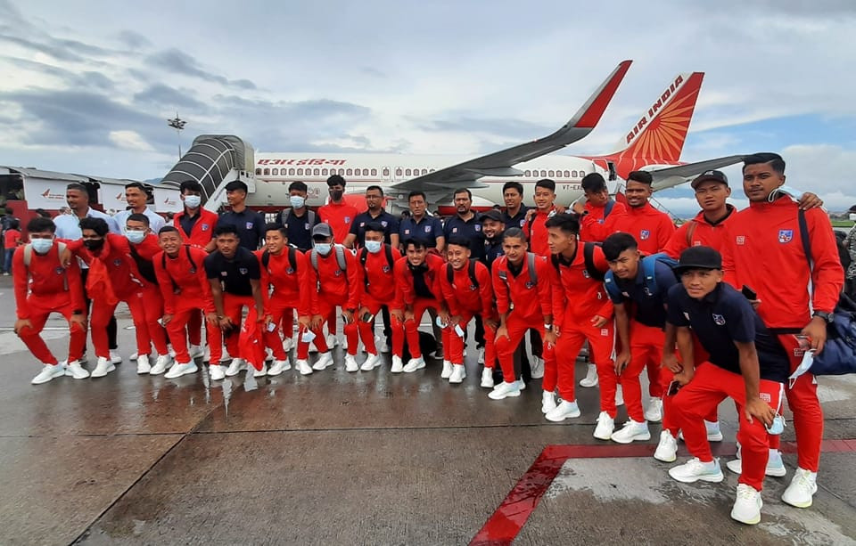 Nepali Football Team leaves for India to play U-20 Men's SAFF Championship