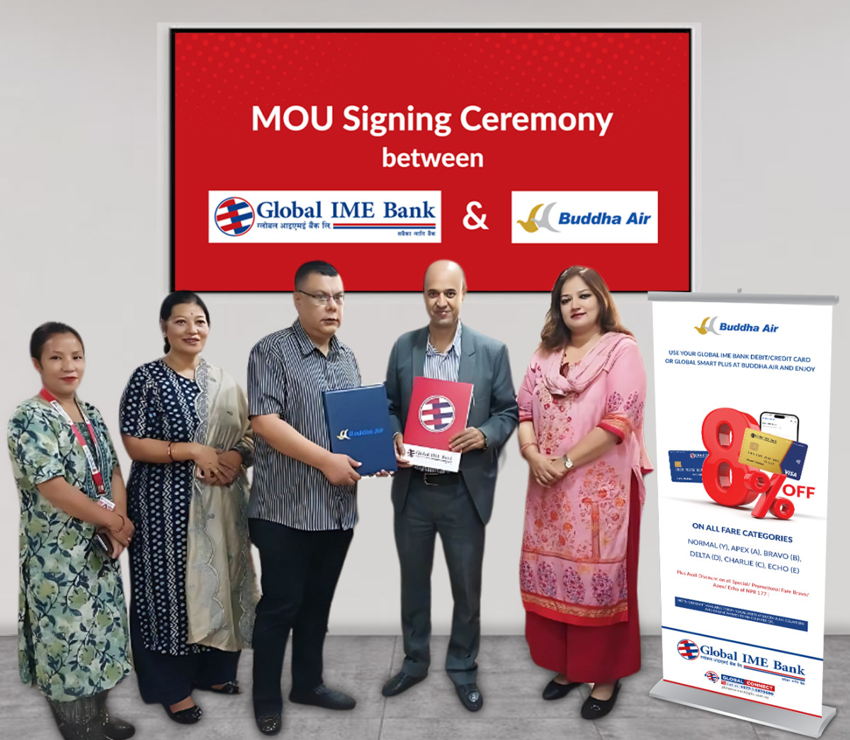 ग्लोबल आइएमई बैंकका ग्राहकले बुद्ध एयरको टिकट खरिदमा ८ प्रतिशत छुट पाउने
