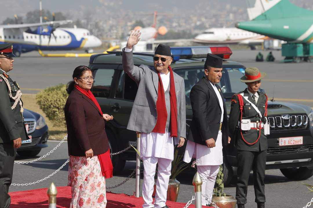 प्रधानमन्त्री ओली  चीन प्रस्थान