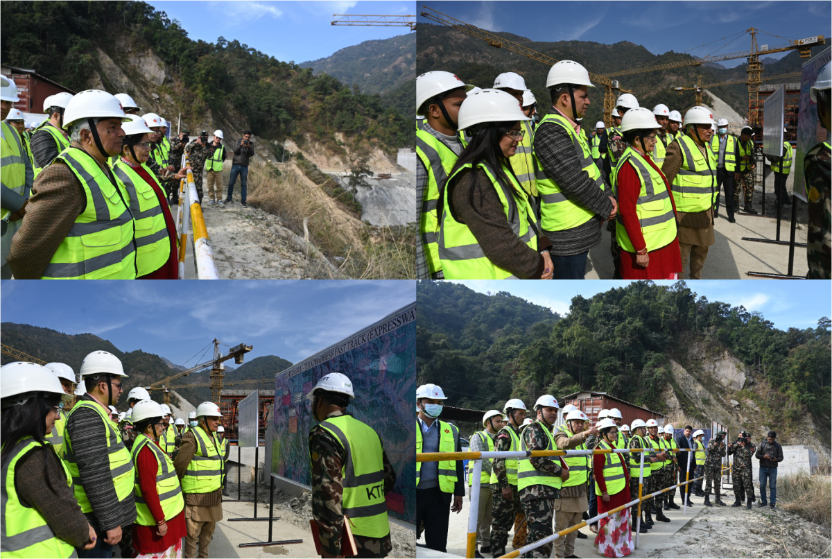 काठमाडौं–तराई मधेस द्रुतमार्ग निरीक्षणमा पुगे राष्ट्रपति