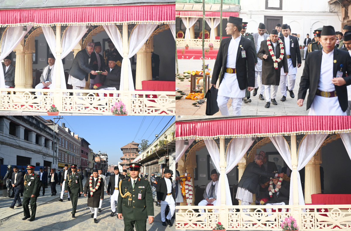 राष्ट्रपति पौडेलले गरे हनुमानढोका पुगेर वसन्त श्रवण