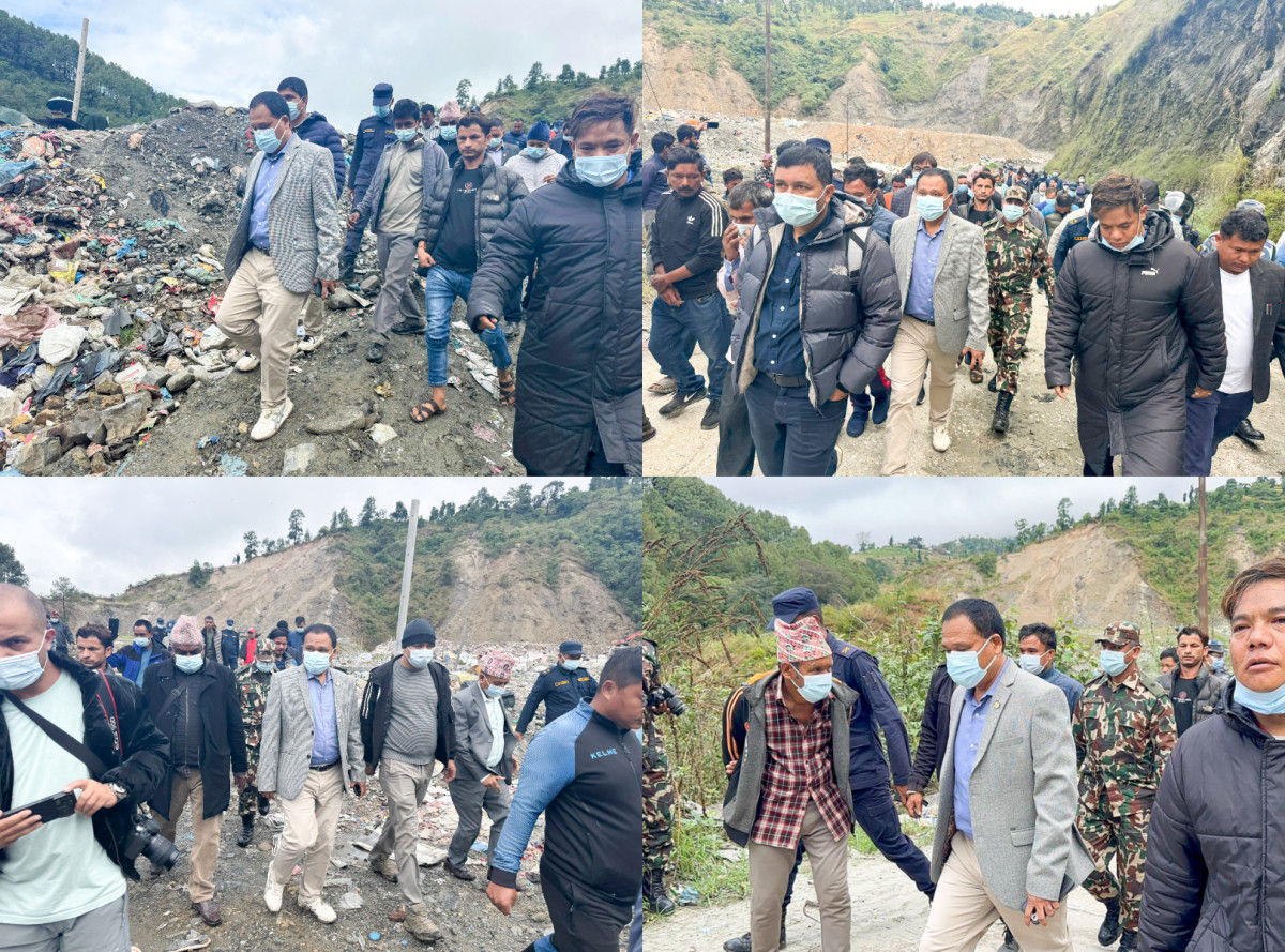 काठमाडौं उपत्यकाको फोहोर व्यवस्थापनमा समस्या आएपछि बन्चरेडाँडा पुगे मन्त्री घिसिङ (तस्विरहरु)