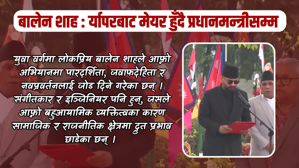 बालेन शाह:र्यापरबाट मेयर हुँदै प्रधानमन्त्रीसम्म