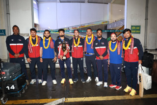 एसियन गेम्स क्रिकेट छनोटको उपाधिसहित नेपाली टोली स्वदेश फिर्ता
